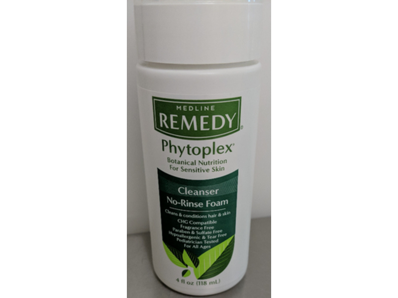 Medline Remedy No-Rinse Foam Cleanser, Phytoplex, 4 fl oz/118 mL