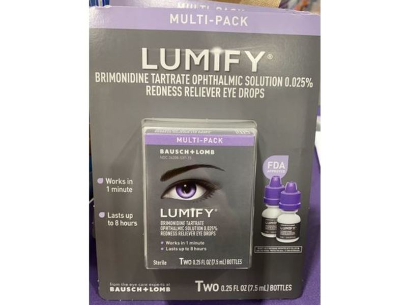 Lumify Redness Reliever Eye Drops, 0.25 fl oz/7.5 mL, Pack Of 2