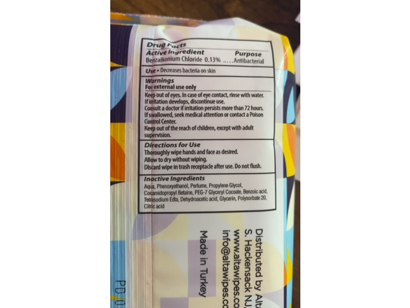 Alta+ Antibacterial Hand Wipes, Pack Of 3