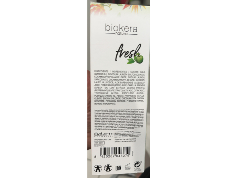 Salerm Cosmetics Fresh Green Shot Shampoo, 10.8 oz/300 mL