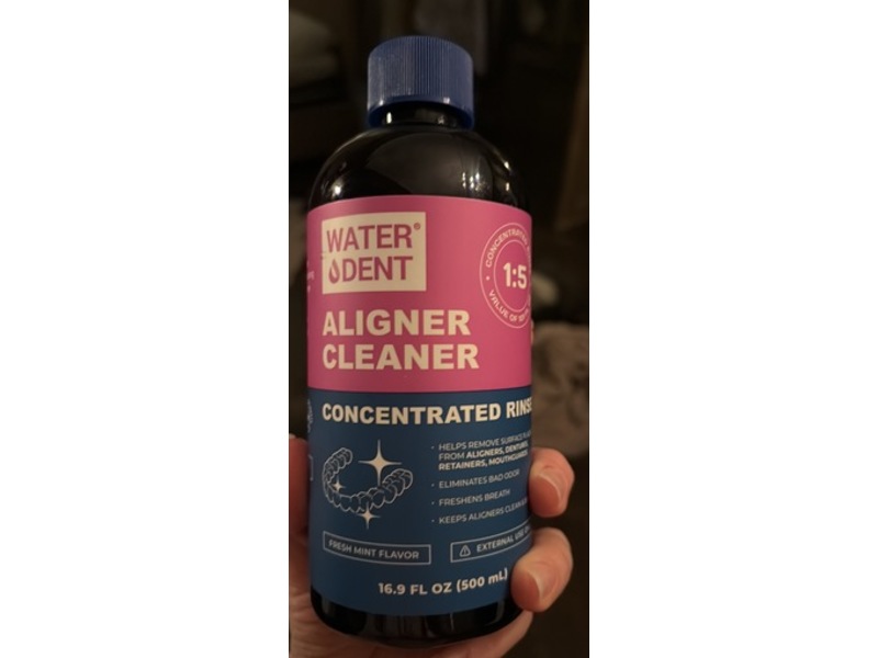 Water Dent Aligner Cleaner Concentrated Rinse, Fresh Mint Flavor, 16.9 fl oz/500 mL, Pack Of 2