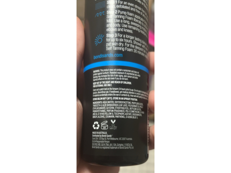 Bondi Sands Self Tanning Foam, Dark, 5.07 fl oz/150 mL
