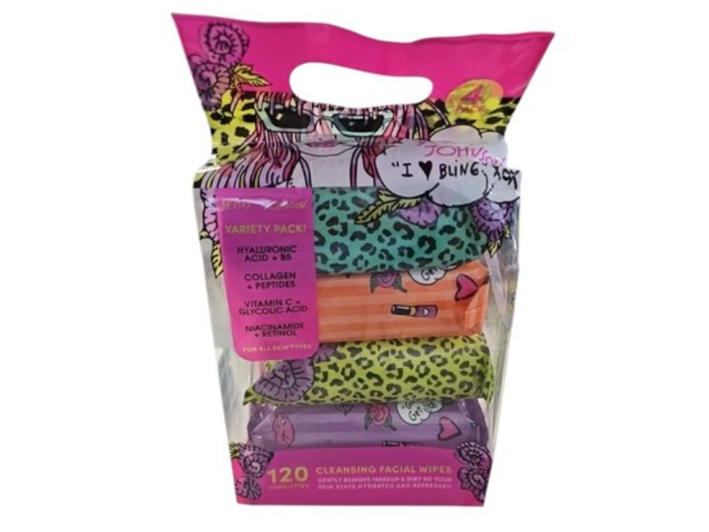 Betsey Johnson Cleansing Facial Wipes, 120 Count, Pack Of 4