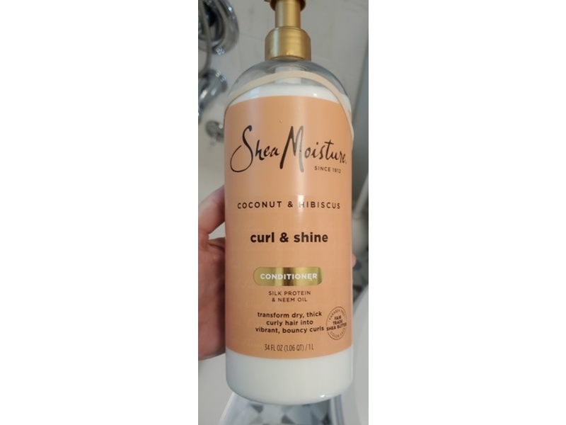 SheaMoisture Curl & Shine Conditioner, Coconut & Hibiscus, 34 fl oz/1 L