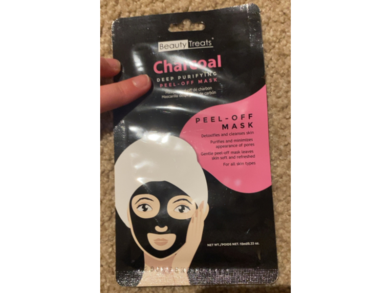 Beauty Treats Deep Purifying Peel-Off Mask, Charcoal, 0.33 fl oz/10 mL