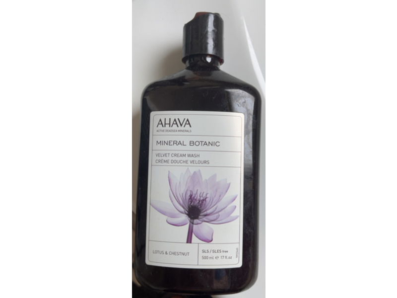 Ahava Mineral Botanic Velvet Cream Wash, Lotus & Chestnut, 17 fl oz/500 mL