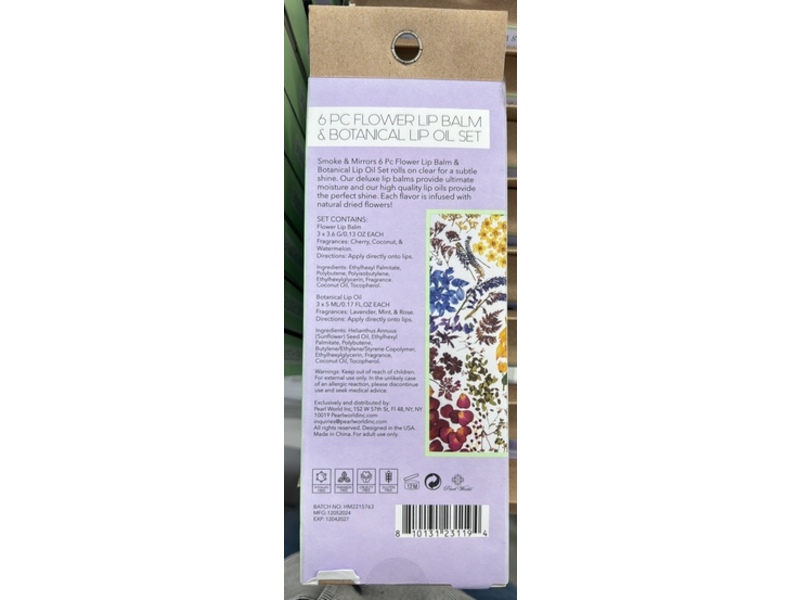 Smoke & Mirrors Cosmetics Flower Lip Balm & Botanical Lip Oil, Pack Of 6