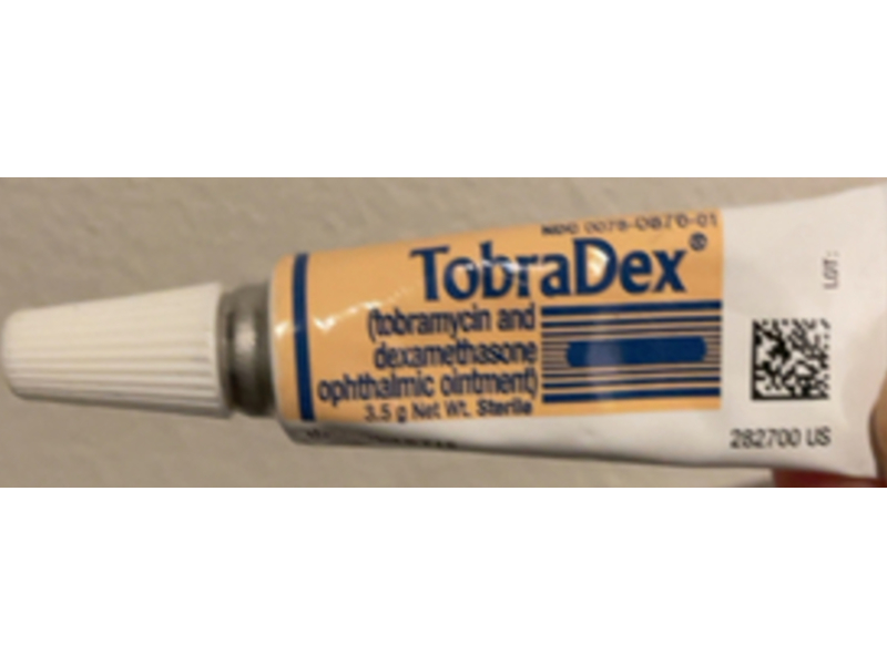 TobraDex (tobramycin and dexamethasone) Ointment, 35 g, Novartis (Rx)