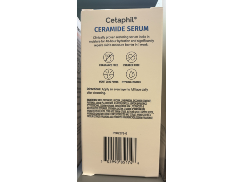 Cetaphil Ceramide Serum, Ceramide, Cica & Allantoin, 1 fl oz/30 mL