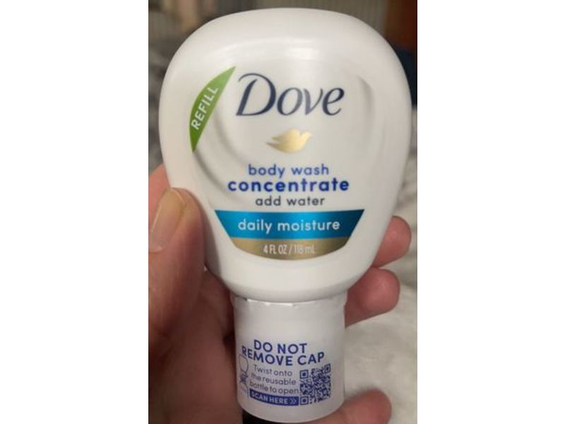 Dove Daily Moisture Concentrate Body Wash Refill, 4 fl oz/118 mL