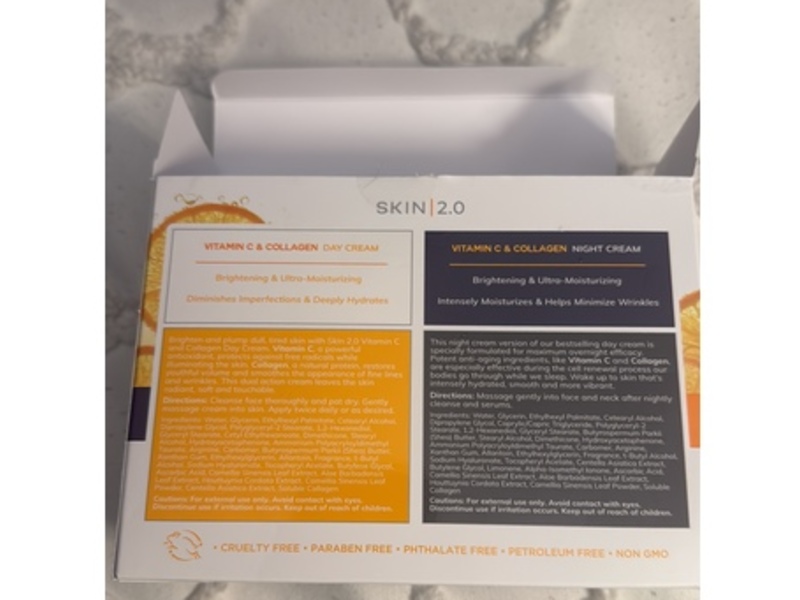 Skin 2.0 Day & Night Hydration Cream, Vitamin C & Collagen, 1.69 fl oz/50 mL