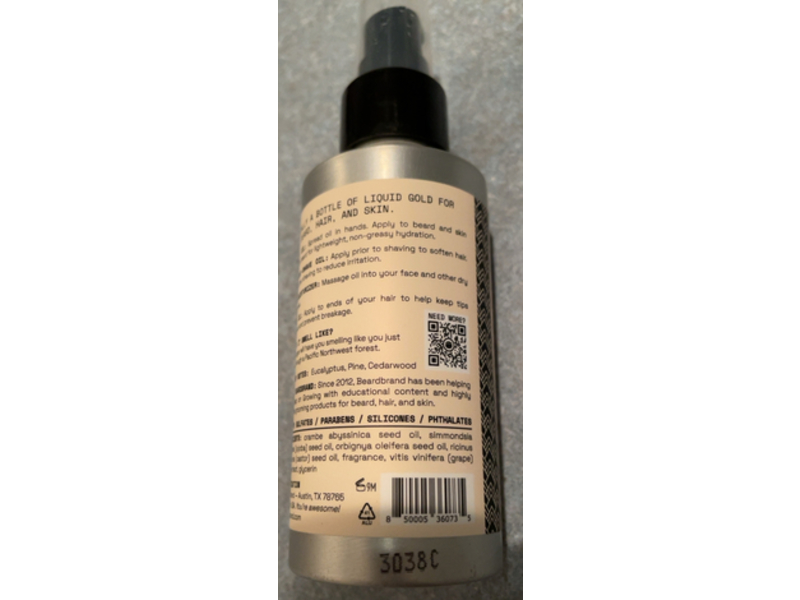 Beardbrand Utility Oil, Tree Ranger, 4 fl oz/118 mL