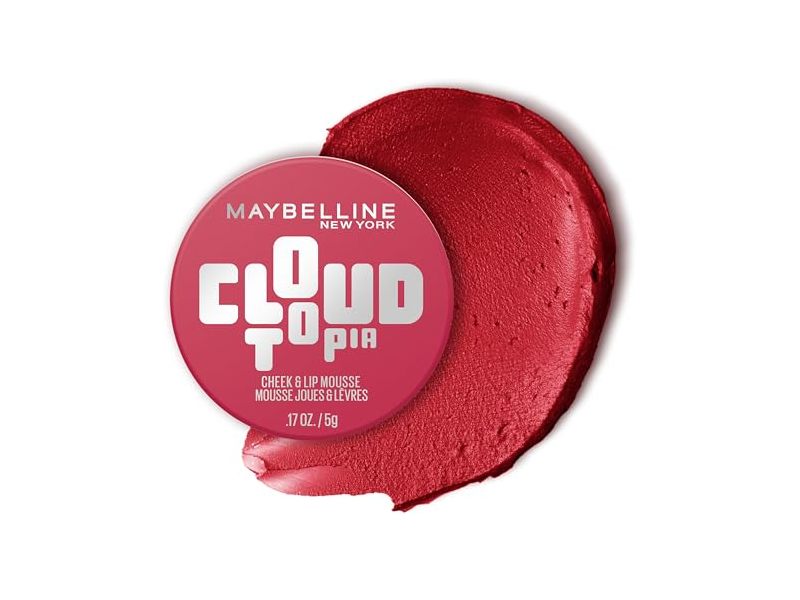 Maybelline New York Cloudtopia Cheek & Lip Mousse, Ethereal Rouge, 0.17 oz/5 g