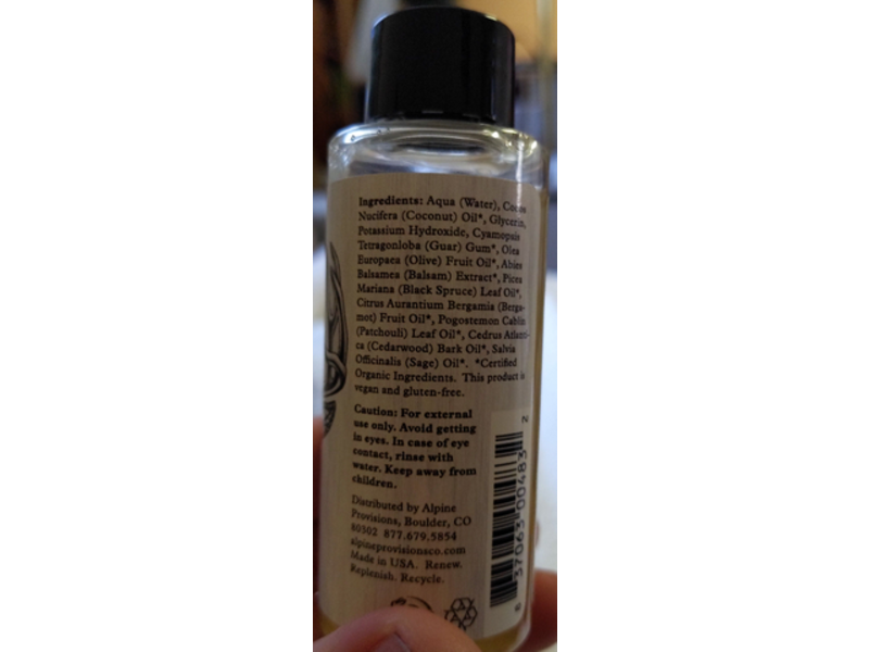 Alpine Provisions Castile Body Wash, Fir + Sage, 2 fl oz/59 ml
