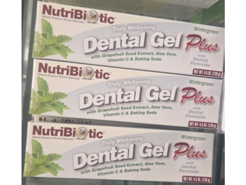 NutriBiotic Truly Whitening Dental Gel Plus, Wintergreen, 4.5 oz/128 g