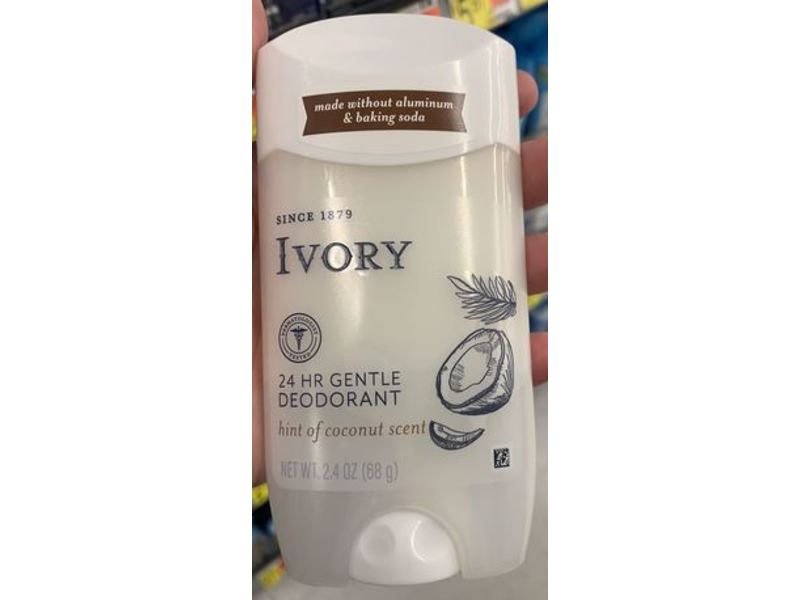 Ivory Gentle Deodorant, Coconut Scent, 2.4 oz/68 g