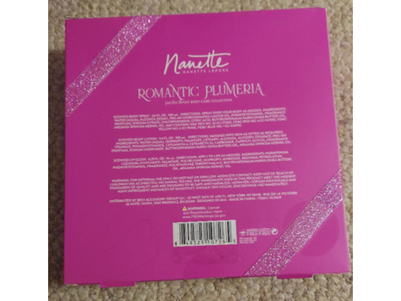 Nanette Lepore Romantic Plumeria Body Spray + Lotion & Lip Gloss Set