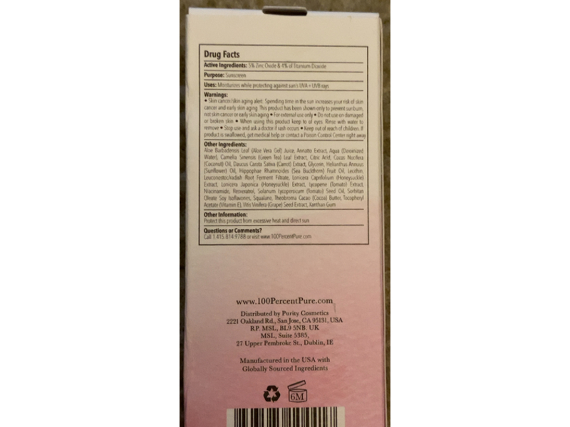 100% Pure Tomato Lycopene Moisturizer, SPF 20, 1.6 fl oz/50 mL