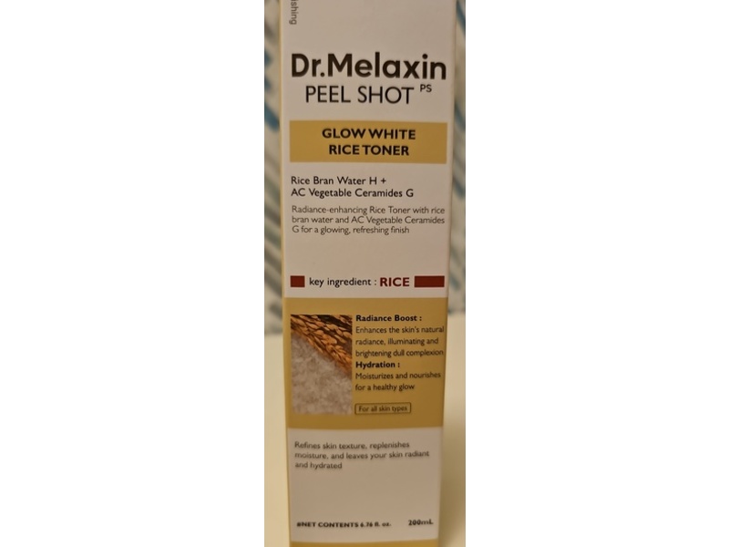 Dr.Melaxin Peel Shot Glow Rice Toner, 6.76 fl oz/200 mL