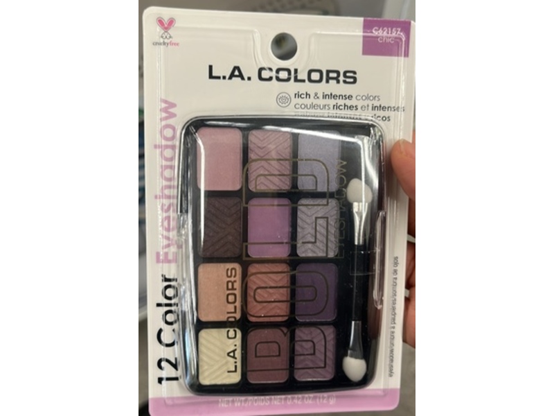 L.A. Colors Bold Eyeshadow Palette, Chic, 0.42 oz/12 g