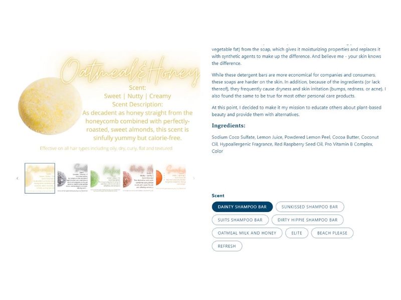 Magnolia Soap Shampoo Bar, Dainty