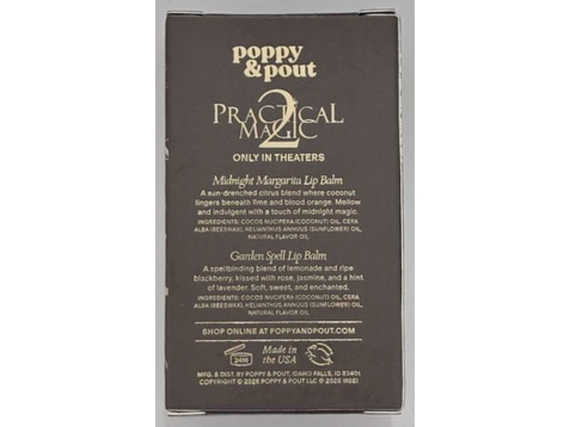 Poppy & Pout Practical Magic 2 Lip Balm Sister Pack, Midnight Margarita + Garden Spell, 0.35 oz/8.5 g