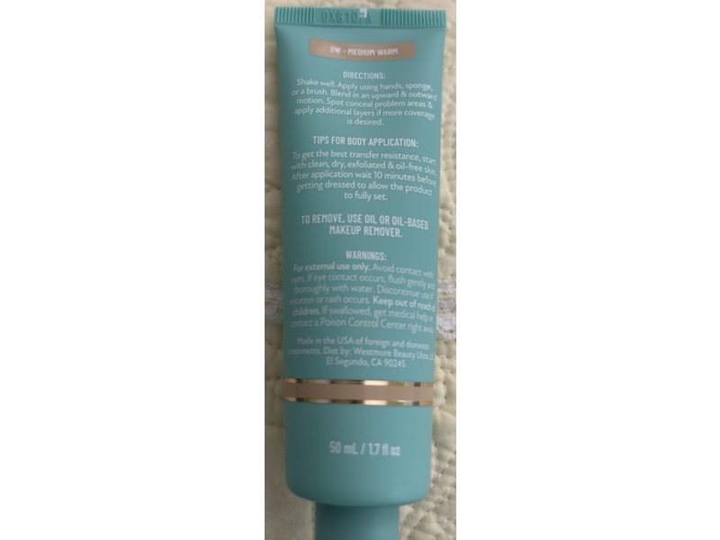 Westmore Beauty Supreme Creme, 3W Medium Warm, 1.7 fl oz/50 mL