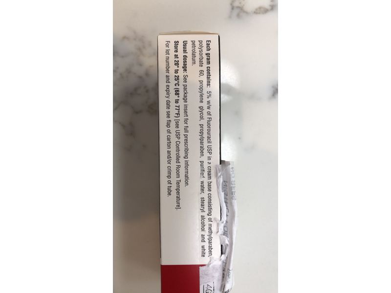 Fluorouracil Topical Cream USP 5%, 40 g, Taro (RX)