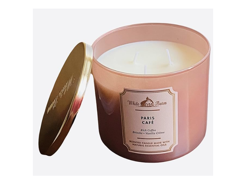 White Barn Scented Candle with Natural Essential Oils. Paris Cafe, 14.5 oz/411 g