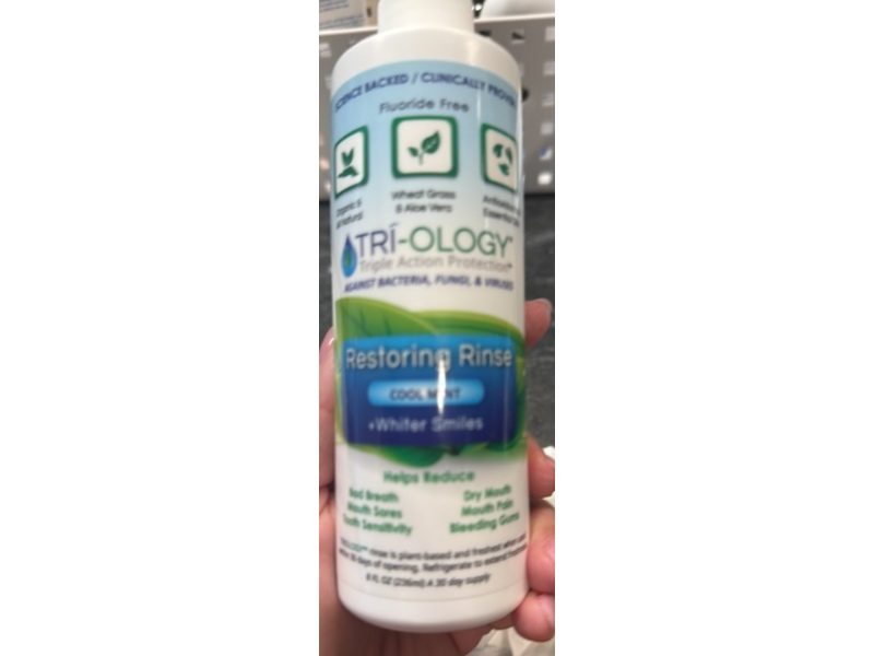 Triology Restoring Rinse, Cool Mint, 8 fl oz/236 mL