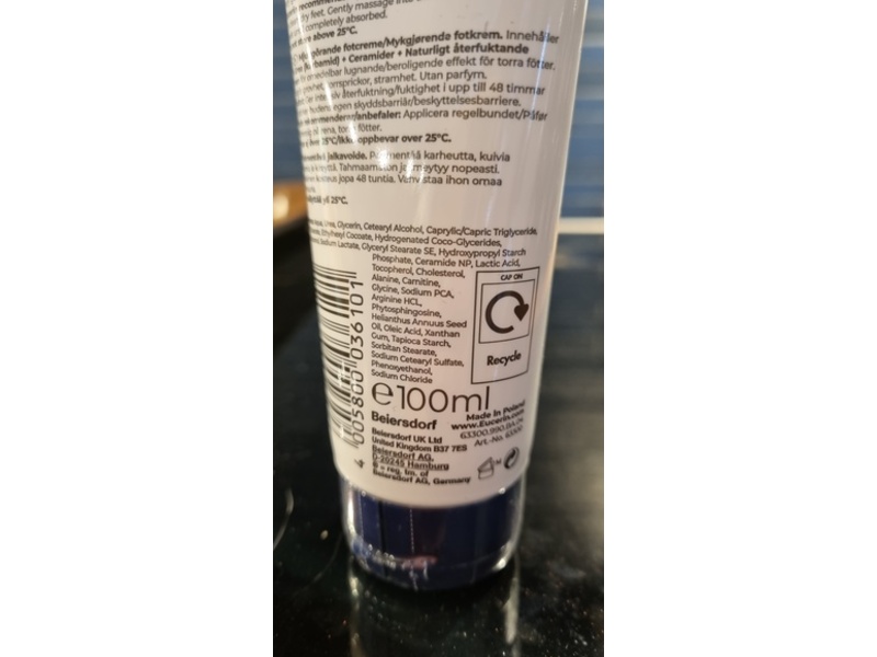 Eucerin Urea Repair Foot Cream, 100 mL