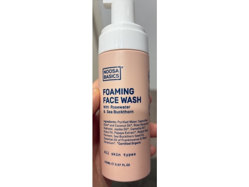 Noosa Basics Foaming Face Wash, Rosewater & Sea Buckthorn, 5.07 fl oz/150 mL