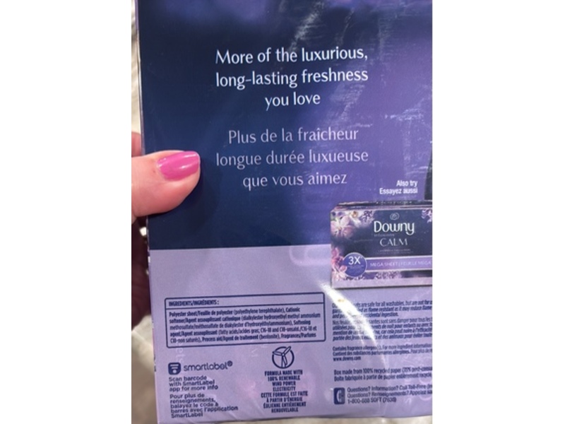 Downy Infusion Calm Mega Dryer Sheets, Lavender & Vanilla Bean, 130 Count