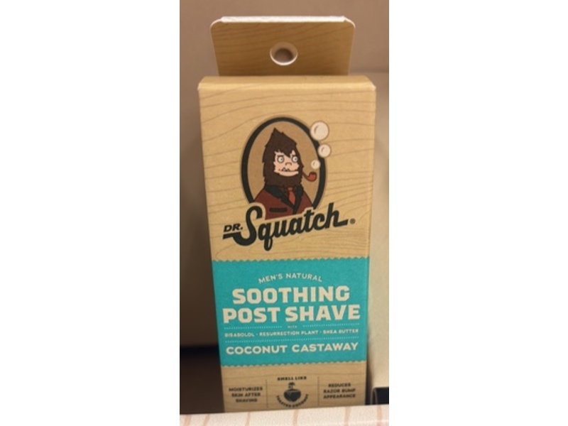 Dr. Squatch Men's Natural Soothing Post Shave, Coconut Castaway, 2.5 fl oz/74 mL