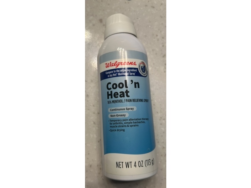 Walgreens Cool'N Heat Pain Relieving Spray, 4 oz/113 g
