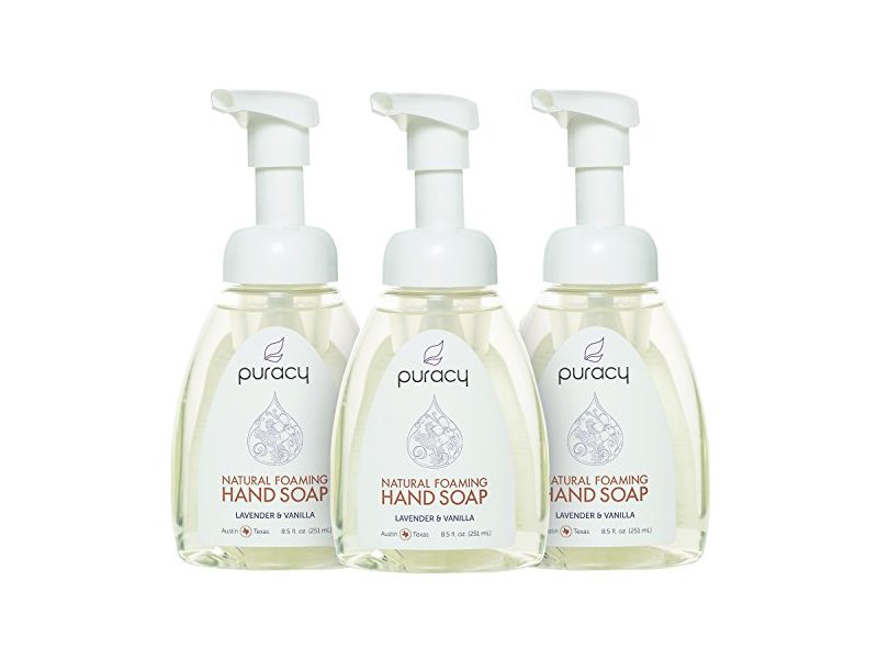 Puracy Natural Foaming Hand Soap, Lavender & Vanilla, 8.5 fl oz/251 mL (Pack of 3)