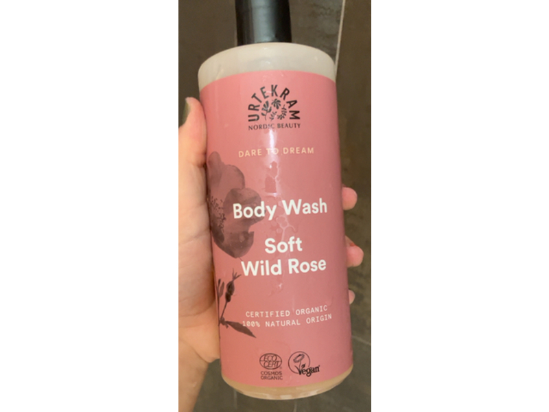Urtekram Body Wash, Soft Wild Rose, 16.9 fl oz/500 mL