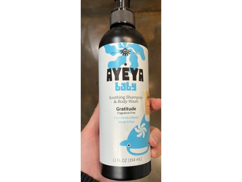 Ayeya Baby Gratitude Soothing Shampoo & Body Wash, Fragrance-Free, 12 fl oz/354 mL