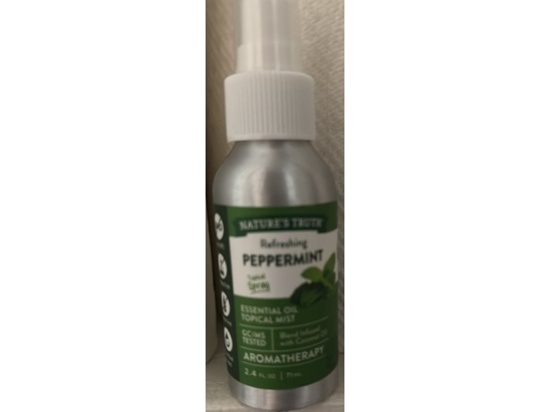 Nature's Truth Refreshing Essential Oil Topical Spray, Peppermint, 2.4 fl oz/71 mL