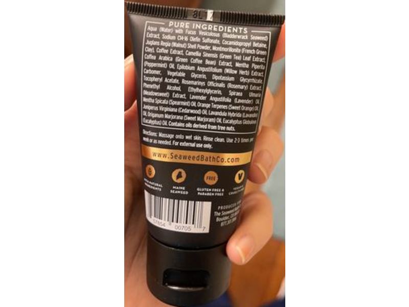 The Seaweed Bath Co Exfoliating Detox Scrub, French Clay + Coffee Extract, 1.5 fl oz/44 mL