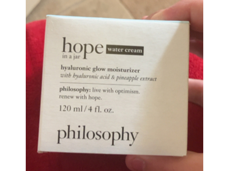 Philosophy Hyaluronic Glow Moisturizer Water Cream, Hyaluronic Acid & Pineapple Extract, 4 fl oz/120 mL