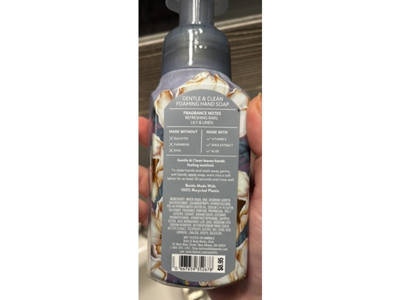 Bath & Body Works Gentle & Clean Foaming Hand Soap, Fresh Rainfall & Linen, 8.75 fl oz/259 mL