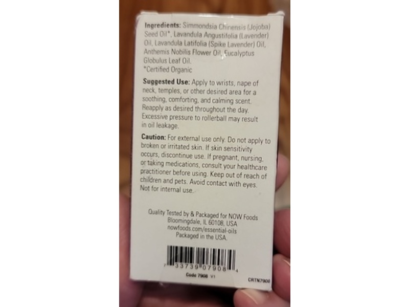 Now Essential Oils Head Relief Roll On, Lavender, 03 fl oz/10 mL