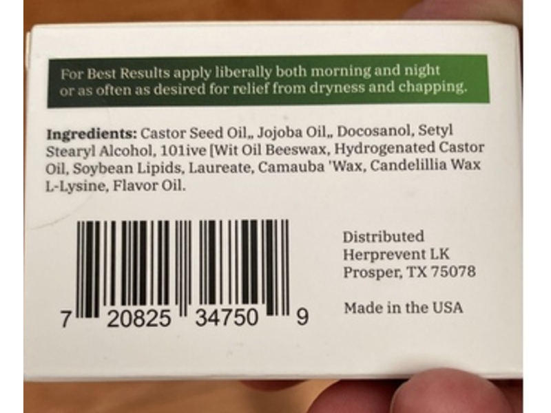 Docosanol Moisturizing Lip Balm, 0.45 oz, Pack Of 3