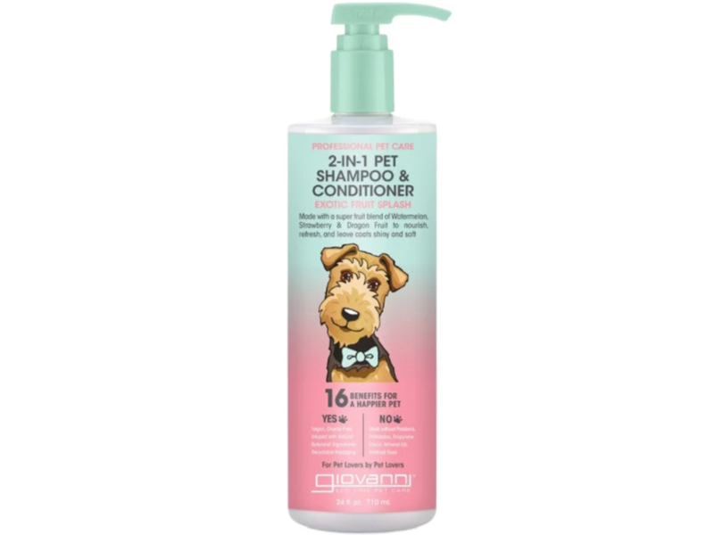 Giovanni 2-In-1 Pet Shampoo & Conditioner, Exotic Fruit Splash, 24 fl oz/710 mL