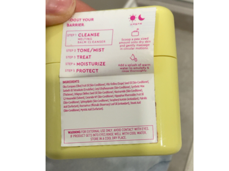 Byoma Melting Balm Cleanser, Barrier Lipid + Grapeseed Oil & Olive Fruit Extract, 2.12 oz/60 g