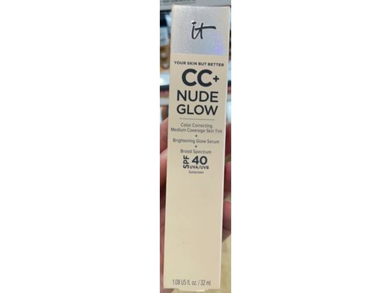 it Cosmetics CC+ Nude Glow, SPF 40, Color Correcting, 1.08 fl oz/32 mL