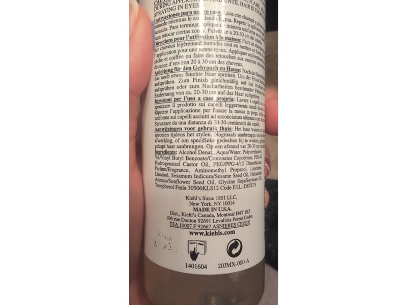 Kiehl's Stylist Series Climate-Proof Shine-Enhancing Spray, Sunflower Oil& Sesame Seed Extract, 8.4 fl oz/250 mL