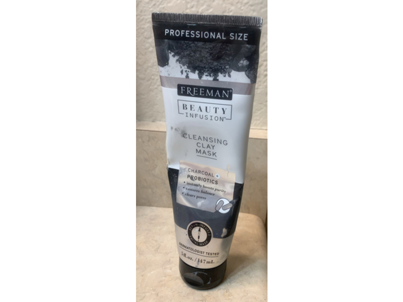 Freeman Beauty Infusion Cleansing Clay Mask, Charcoal + Probiotics, 5 fl oz/147 mL