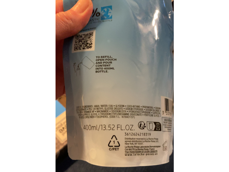 La Roche-Posay Toleriane Purifying Foaming Cleanser, 13.52 fl oz/400 mL